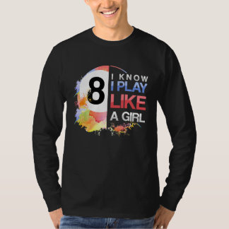 T-shirt Je Joue Comme Une Fille Billard Américain Femmes