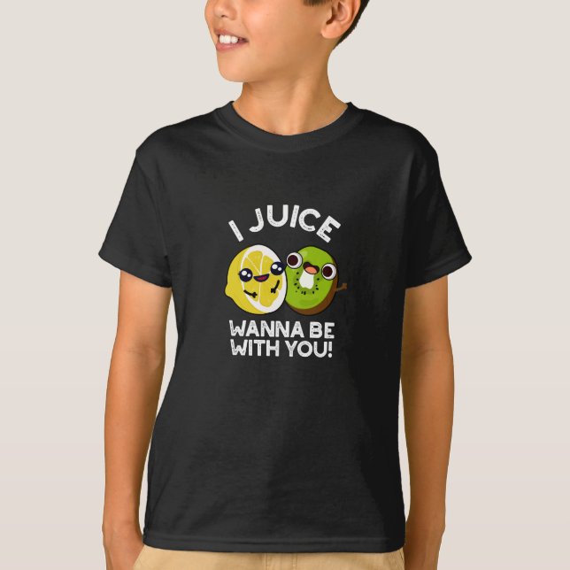T-shirt Je Juice Veux Être Avec Vous Amusant Fruit Pun Dar (Devant)