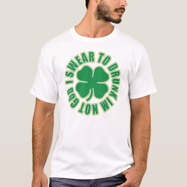 T-shirt Je jure pas à Dieu Im ivre (Devant)