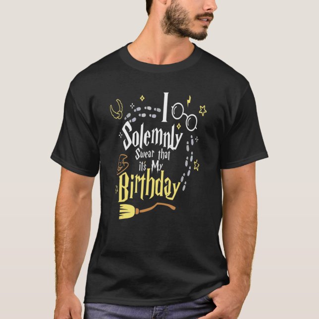 T-shirt Je jure solennellement que c'est mon anniversaire (Devant)