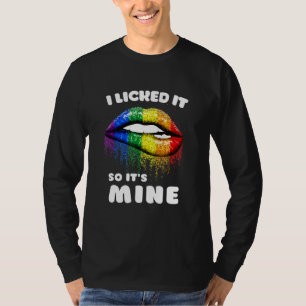 T-shirt Je L'Ai Laissé Donc Sa Mine - Lgbt Lips Rainbow - 