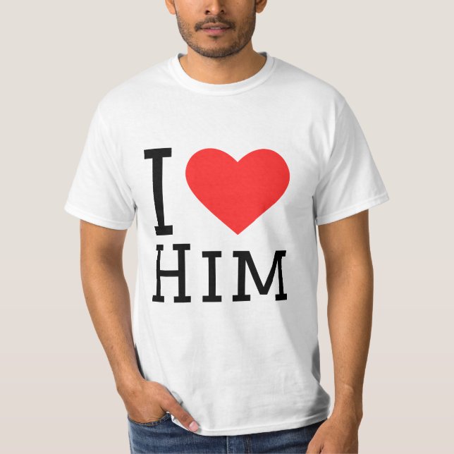 T-shirt Je l'aime autocollant carré (Devant)