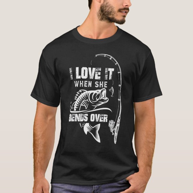 T-shirt Je L'Aime Quand Elle Tire Sur La Citation De Pêche (Devant)