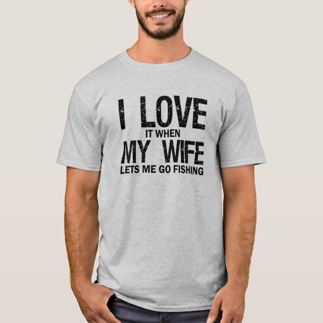 T-shirt JE L'AIME quand MON ÉPOUSE me laisse partir pêche (Devant)