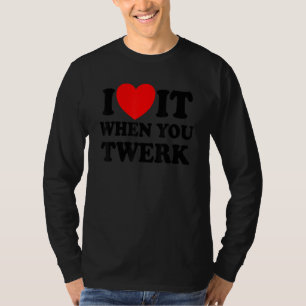 T-shirt Je L'Aime Quand Vous Jumelez Red Heart Twerk Dance