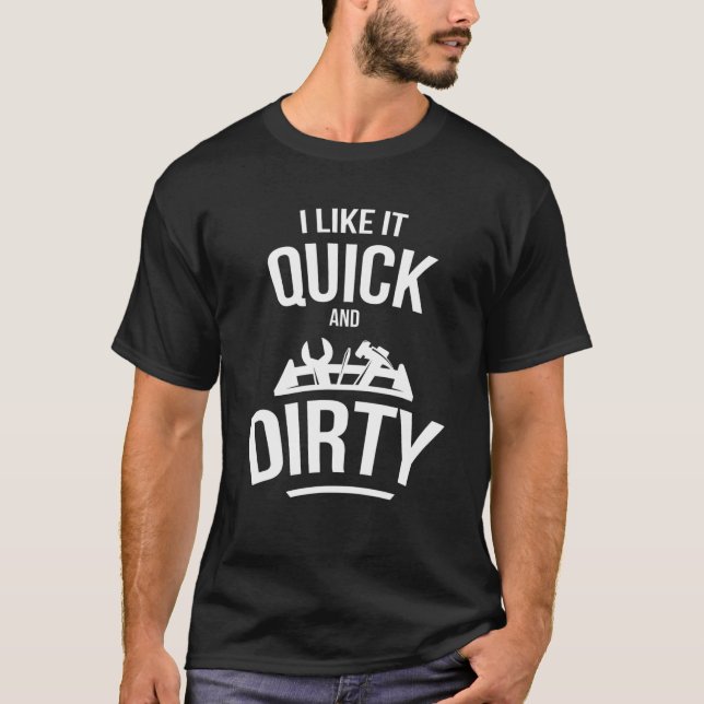 T-shirt Je L'Aime Rapide Et Sale Garage Funny Car Mechani (Devant)