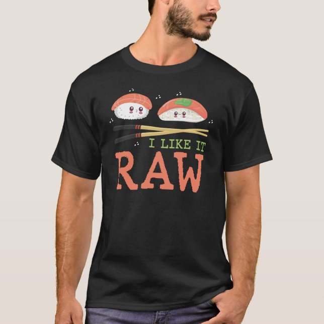 T-shirt Je L'Aime Raw Kawaii Sushi Cuisine Japonaise (Devant)