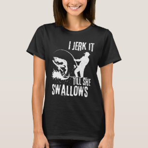 T-shirt Je le secoue jusqu'à ce qu'elle avale Rétro Vintag