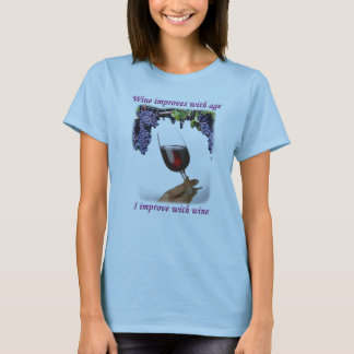 T-shirt Je m'améliore avec du vin #1