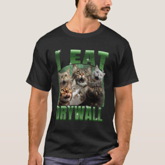 T-shirt Je mange cloison sèche Mème de chat drôle DIY
