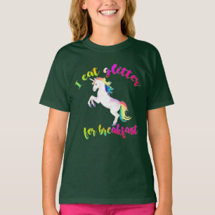 T-shirt je mange de la parties scintillant pour le petit d