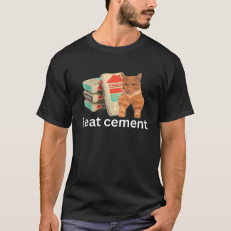 T-shirt Je Mange Du Ciment Drôle Maudit Sigma Mème Chat