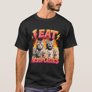 T-shirt Je Mange Microplastiques Funny Chat Mème Bootleg G