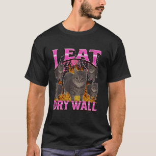 T-shirt Je Mange Mur Sec Drôle Oia Oia Chat Mème Contrefaç