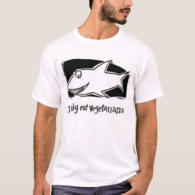 T-shirt Je mange seulement des végétariens (Devant)
