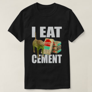 T-shirt Je mange un mème de chat en ciment