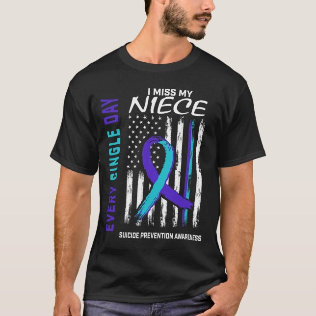 T-shirt Je Manque Ma Nièce Prévention Du Suicide Ameri (Devant)