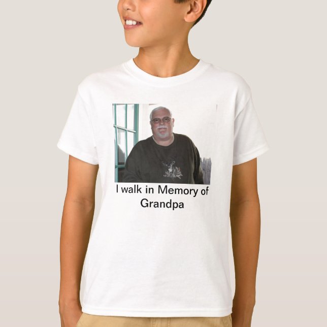 T-shirt Je marche dans la mémoire du grand-papa (Devant)