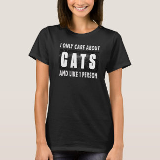 T-shirt Je me fiche uniquement des chats