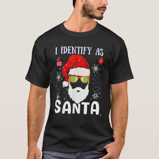 T-shirt Je Me Identifie Comme Père Noël Funny Pajamas De N (Devant)
