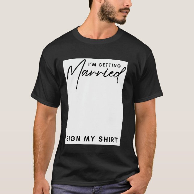T-shirt Je me marie Signez ma chemise Filles Fiançailles (Devant)