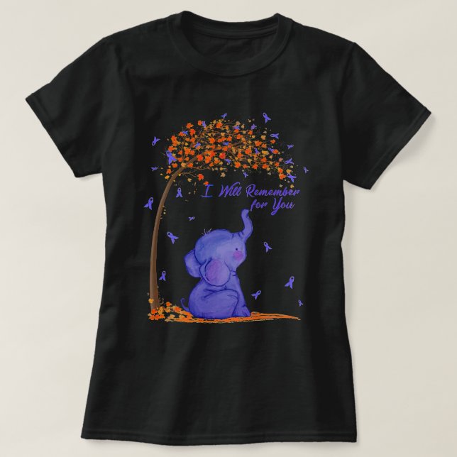 T-shirt Je Me Souviendrai De Vous Alzheimers Sensibilisati (Design devant)