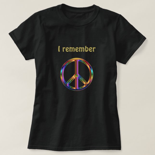 T-shirt "Je me souviens" Texte avec symbole de paix (Design devant)