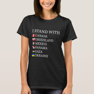 T-shirt Je me tiens avec Canada Groenland Mexique Panama G