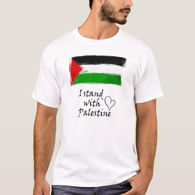 T-shirt Je me tiens avec la Palestine (Devant)