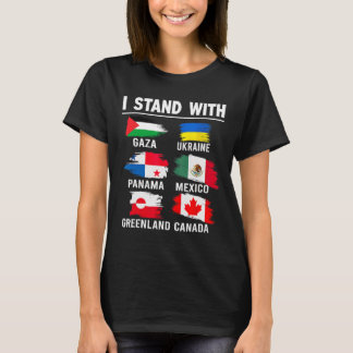 T-shirt Je me tiens avec le Canada Groenland Mexique Panam