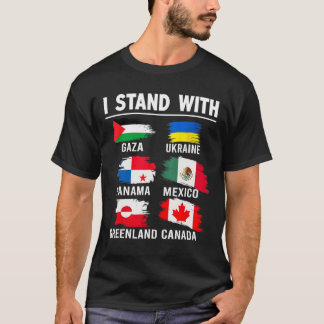 T-shirt Je me tiens avec le Canada Groenland Mexique Panam