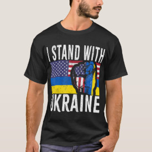 T-shirt Je Me Tiens Avec L'Ukraine Drapeau Américain Souti