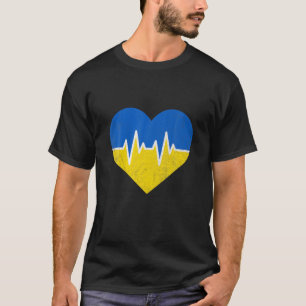 T-shirt Je Me Tiens Avec L'Ukraine Drapeau Coeur Amour Ukr