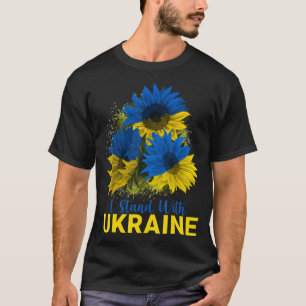 T-shirt Je Me Tiens Avec L'Ukraine Drapeau De Tournesol Pa