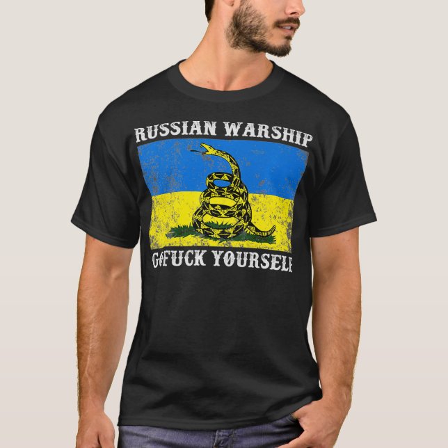T-shirt Je me tiens avec l'Ukraine Drapeau russe aller de  (Devant)
