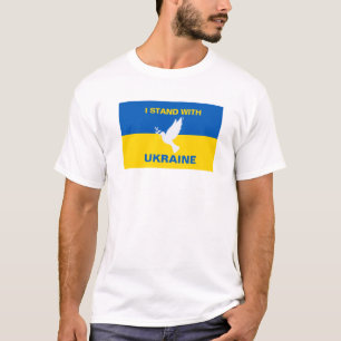 T-shirt Je me tiens avec l'Ukraine Pavillon ukrainien Dove
