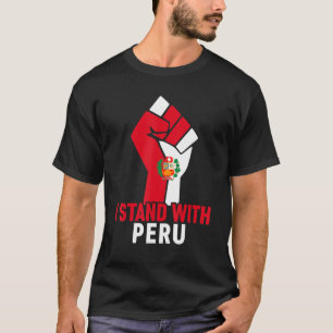 T-shirt Je me tiens avec Pérou Vintage Pérou Drapeau Peruv