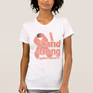 T-shirt Je me tiens fort contre le Cancer utérin