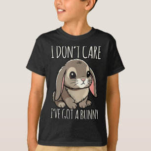 T-shirt Je m'en fiche, j'ai un lapin drôle amateur de lapi
