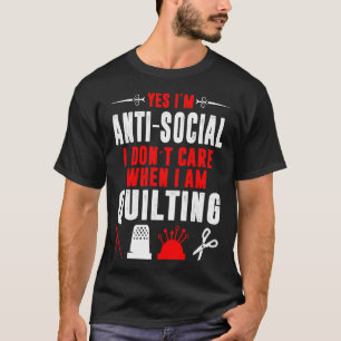 T-shirt Je m'en fiche quand je fais du patchwork