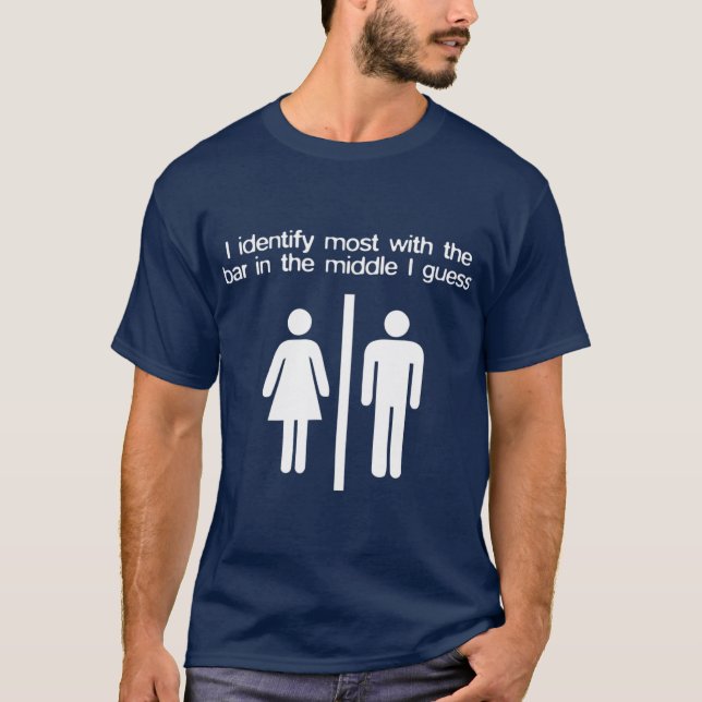 T-shirt Je m'identifie avec le genre moyen gay non binaire (Devant)