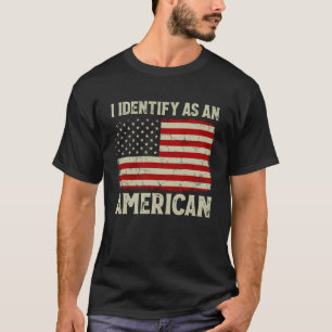T-shirt Je M'Identifie Comme Un Américain Vintage USA Flag