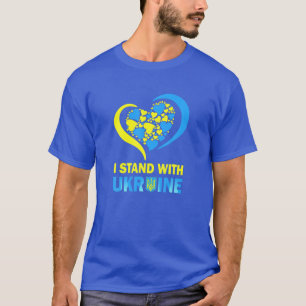 T-shirt Je M'Interviens Avec L'Ukraine Le Coeur De Paix Uk