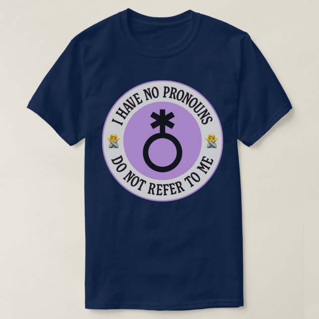 T-shirt Je N'Ai Aucun Prononounes Ne Me Parle Pas Non-bina (Design devant)