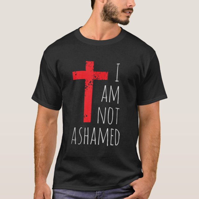 T-shirt Je n'ai pas honte de l'évangile de la Croix Rouge  (Devant)