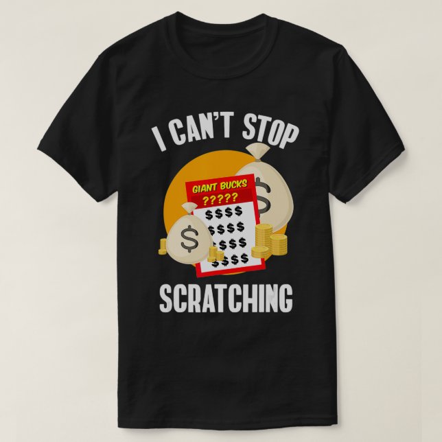 T-shirt Je n'arrive pas à m'arrêter de frapper la loterie (Design devant)