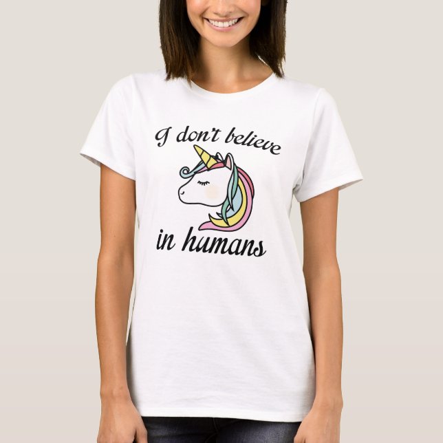 T-shirt Je ne crois pas aux humains (Devant)