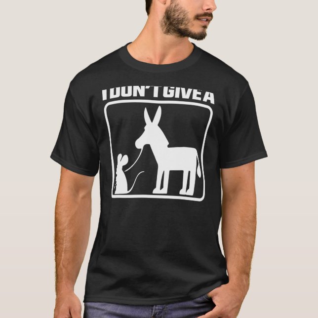 T-shirt Je ne donne pas une SOURIS marchant sur un âne (Devant)