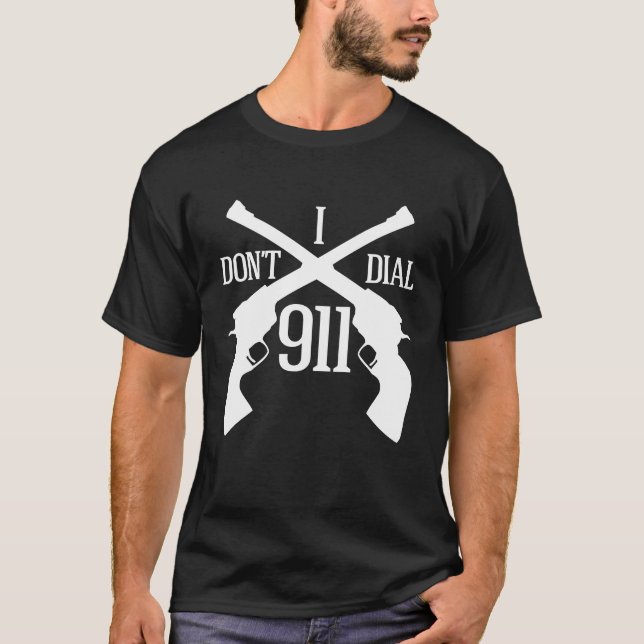 T-shirt Je ne fais pas compose 911 - obscurité (Devant)