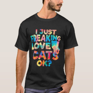 T-shirt Je Ne Fait Que Freaking Love Cats Ok Tee Peinture
